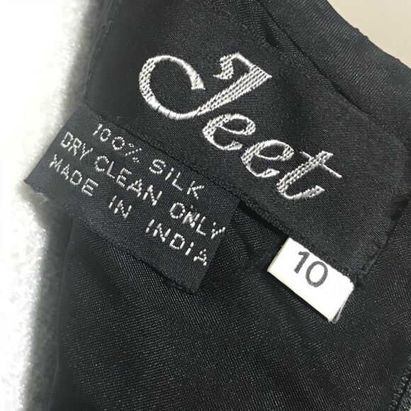 Jeet Vintage Black Drop Waist 100% Silk Handmade Dress Saks Fifth Avenue - Picture 8 of 9